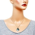 thumbnail image 2 of Tear Drop Shape Abalone Shell Pendant Necklace Rhodium Plated 17 Inch Snake Chain J0806, 2 of 3