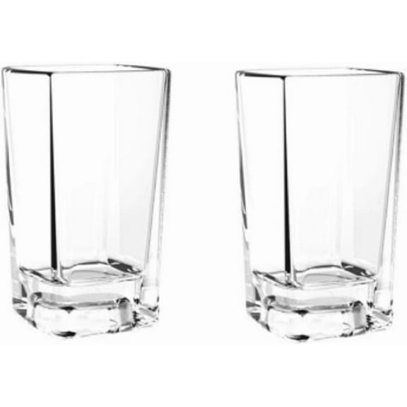 TrueCraftware- Set of 2 Polycarbonate 3 oz Square Shot Glass with Heavy Base Clear Color- Liquor Plastic Drinking Glass Clear Shot Glass Tequila Shots for Whiskey Tequila Vodka Espresso