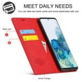thumbnail image 5 of LC.IMEEKE Leather For Samsung Galaxy S20 5G Case, Flip Wallet Leather Case with Card Holder Magnetic Closure Shockproof Kickstand Protective Phone Cases Cover For Samsung Galaxy S20 5G,Red, 5 of 10
