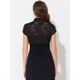 thumbnail image 4 of Cárdigan de Encaje Allegra K Cuello Alto Corto Negro XL, 4 of 5