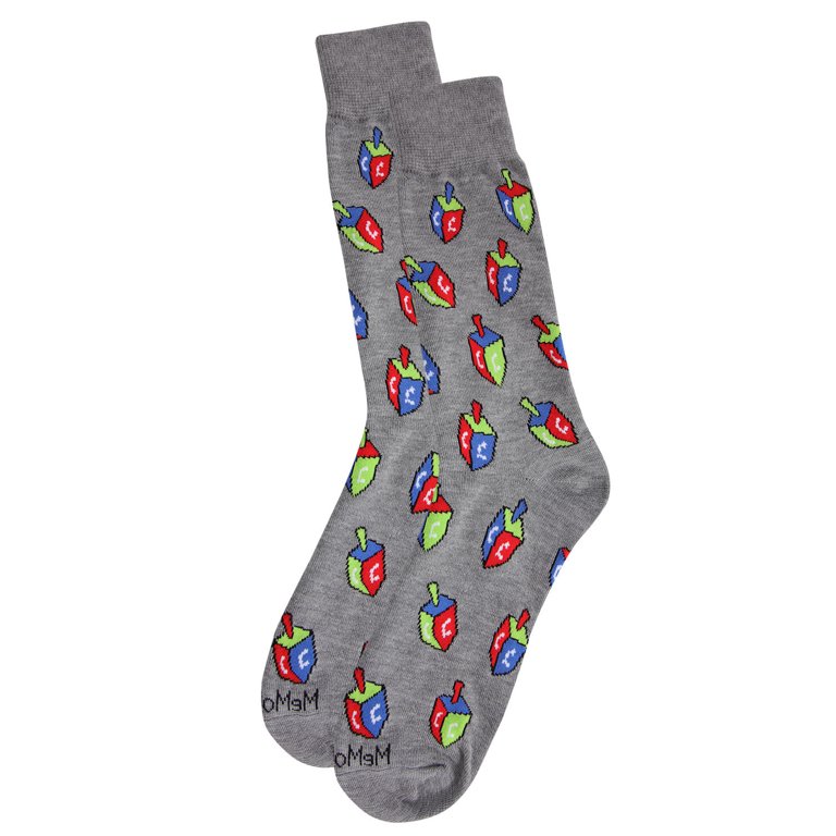 Colorful Hanukkah Dreidel Novelty Crew Socks photo 3