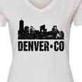 thumbnail image 4 of Inktastic Denver Colorado Skyline Grunge Women's V-Neck T-Shirt, 4 of 5