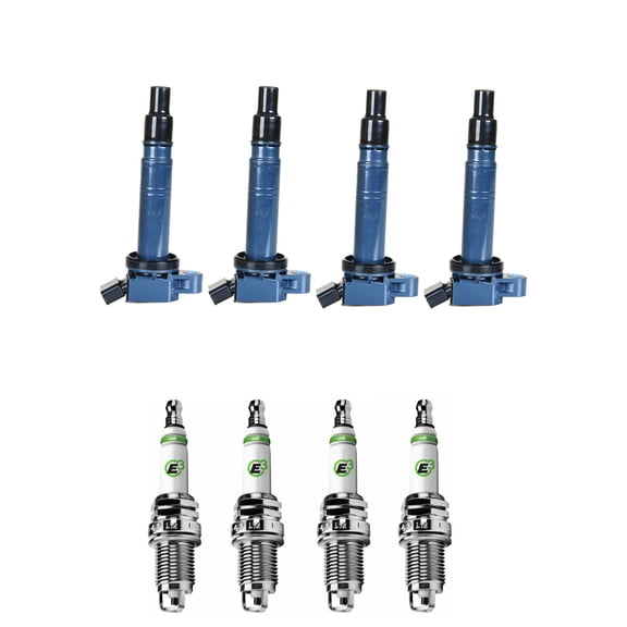 Set of 4 ISA Ignition Coils and 4 E4 Spark Plugs Compatible with 2010 Toyota Tacoma 2.7L L4 2694cc -ci Replacement for UF495