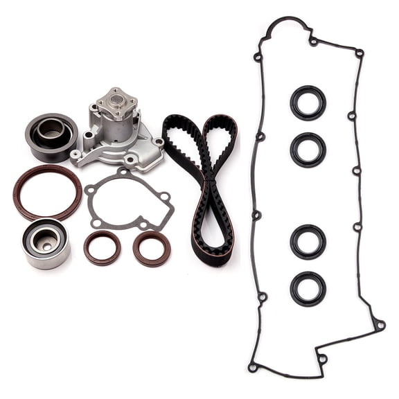 SCITOO Timing Belt Water Pump Kit Include Timing Belt Water Pump Tensioner Bearing and vavle cover gasket,ADP81272DA898S Automotive Replacement parts Fits 2004-2008 for Kia Spectra Sportage 2.0L