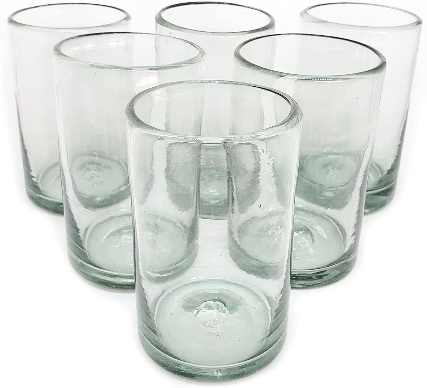 Clear 14 oz Drinking Glasses (set of 6), Recycled Glass, Leadfree