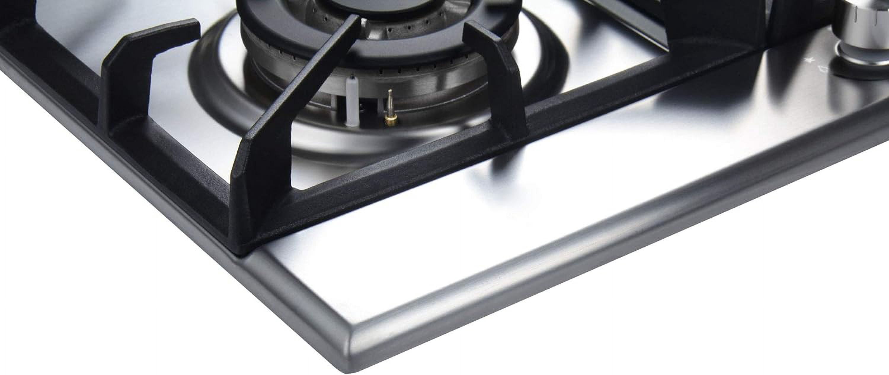 K&H 4 Burner 24 Inch Built-in LPG Gas Stove Top Stainless Steel Surface Cast Iron Cooktop UL / ETL Certified 4-24-SSW-LPG