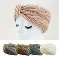 thumbnail image 4 of Eoperou Fleece Lining Thickened Warm Wide Knitting Headband Women Twist Bowknot Solid Color Knitting Head Wrap, 4 of 8