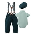 thumbnail image 5 of CARETOO Baby Boy Clothes Suits Gentleman Outfits Formal Bodysuit Shirts Suspender Pants Bowtie Hat, 5 of 6