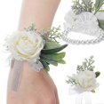 thumbnail image 1 of Flor de muñeca ZHAOCHENG de rosa blanca, flor de novia de boda, 2 piezas, 1 of 4