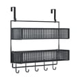 thumbnail image 1 of Organizador de ganchos para puerta Strade Fareast Limited colgador impermeable canasta de malla negro, 1 of 8