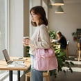 thumbnail image 6 of Hfppkn Polka Dot Drawstring Ita Handbag Clear Display Shoulder Bag for Daily Commute 35x14x36cm Pink, 6 of 7