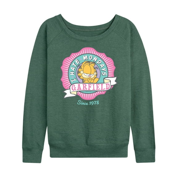 Garfield - I Hate Mondays Badge - Women's Lightweight French Terry Long Sleeve Shirt