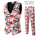 thumbnail image 2 of Penkiiy Blazer Set for Men Men's Fashion Valentine's Day Suit Vest + Suit Pants Two-piece Suit White Blazer, 2 of 9