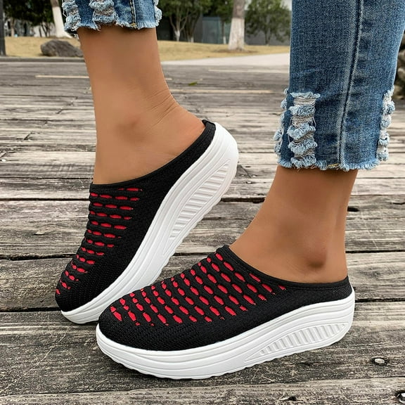 THDHVS Womens Wedge Sandals,Wedge Sandals for Women,Comfortable Orthopedic Sandals Womens Dressy Summer Flip Flops Casual Walking Wedges Black 7.5