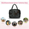 thumbnail image 6 of Unique Bargains Clear Toiletry Bag Transparent Makeup Bag Travel Zipper Cosmetic Organizer for Women 10.43"x3.15" Black, 6 of 7