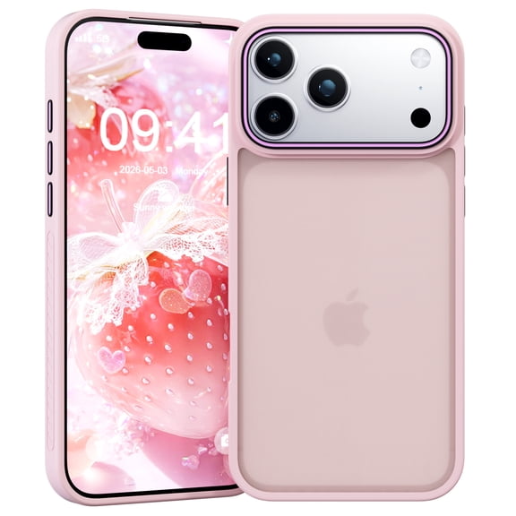 Military Grade Shockproof Clear Phone Case for Apple iPhone 17 Pro Max, Anti-Slip Large Cutout Matte Semi Transparent Protective Cover, Rugged Protective Cover Cases for Women Men