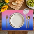 thumbnail image 4 of Pink Blue Ombre Placemats Set of 6, Modern Abstract Art Aesthetics Placemats for Dining Table, Place Mats for Kitchen Tabletop, Waterproof Wipeable Dining Table Mats Set, 4 of 9