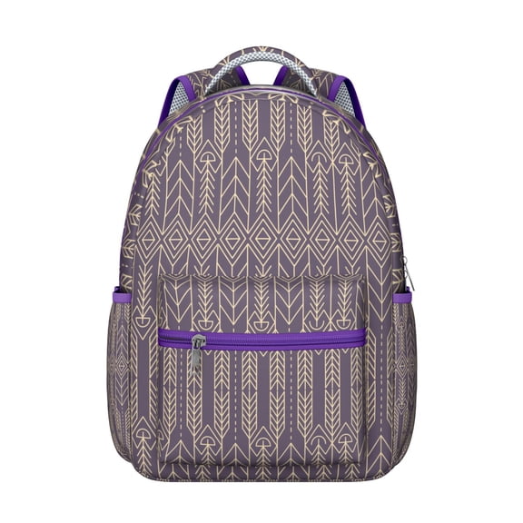 "Boho Chic Campus Backpack - Vintage Tribal Print with Laptop Compartment, Durable Water-Resistant Daypack for Students & Travelers"