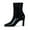 Black, variant on YDN Women Classic Closed Square Toe Ankle High Booties Chunky Mid High Heel Side Zipper Short Boots Office Shoes Size 7 Black