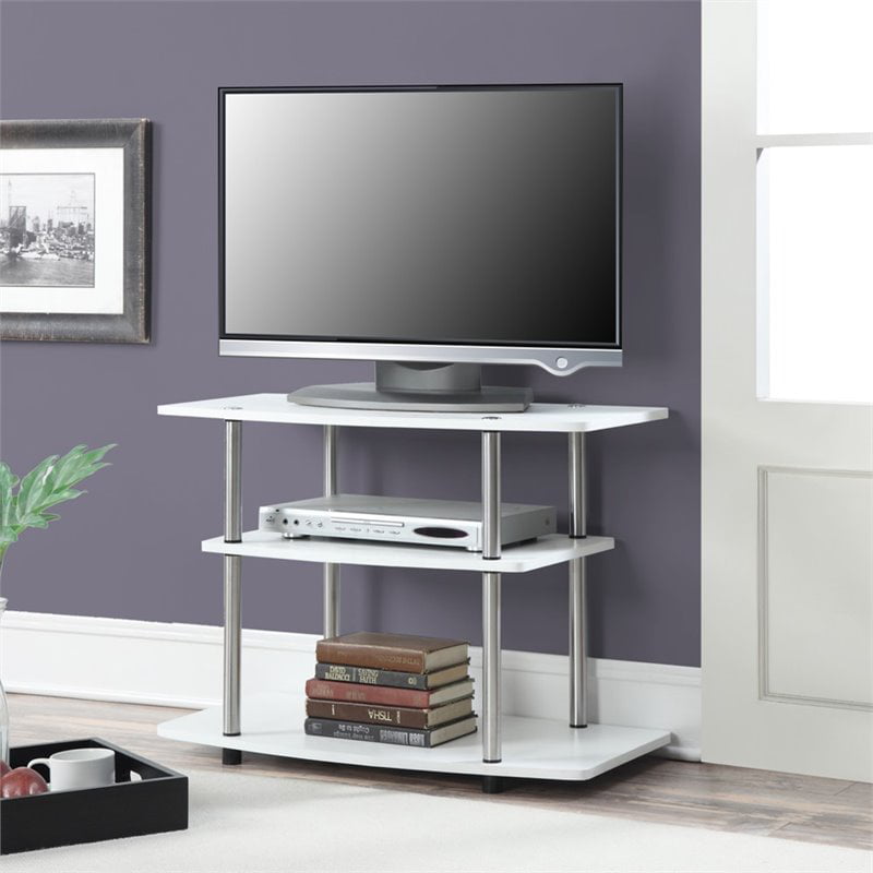 TV STAND 3-Tier Open Shelf Storage Wood For TVs up to 32" Multiple Colors 
