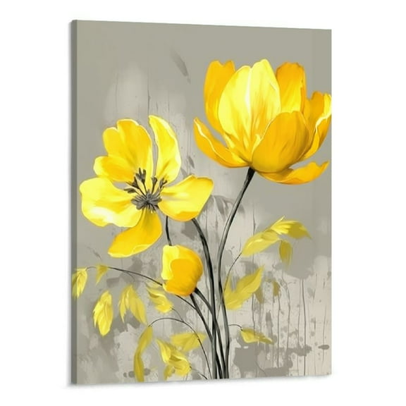 Shiartex Print On Canvas Canvas Wall Art Picture 16x20in for Living Room Bedroom Yellow Flowers 16x20in