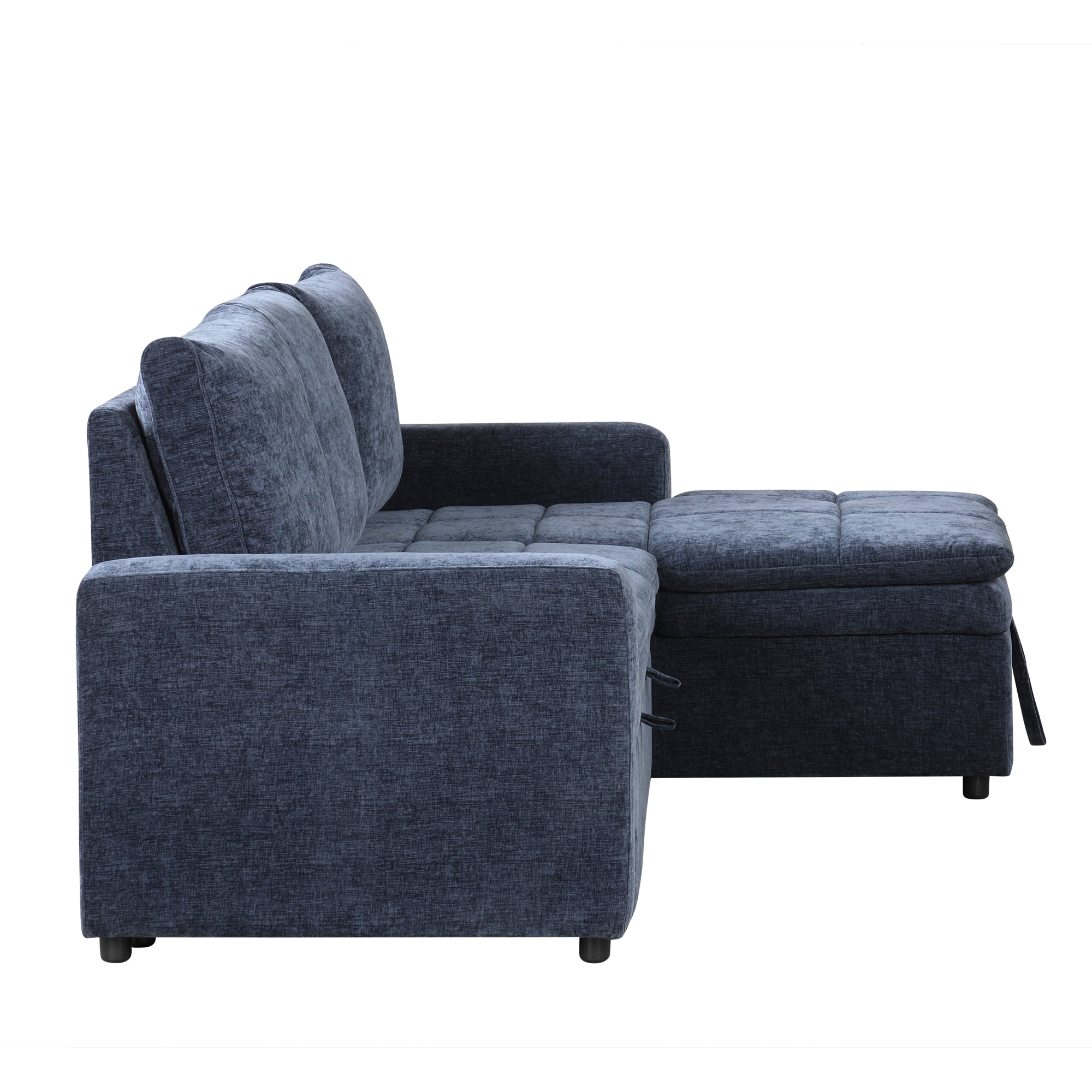 MAYEERTY Soft Upholstered Sectional Sofa Bed - Storage Included, Ideal for Living Rooms/Apartments,Blue