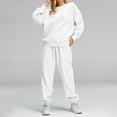 thumbnail image 2 of Womens 2 Piece Outfits Sweatsuit Oversized Crewneck Solid Sweatshirts and Sweatpants Sets 2025 Fall Winter Casual Loose Tracksuits, 2 of 9