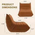 thumbnail image 6 of Kinbor Bean Bag Chair, Modern Lazy Sofa Floor Sofa Chair Bean Bag Chair, Big Fireside Bean Bag Lounger for Adults, Brown, 6 of 7