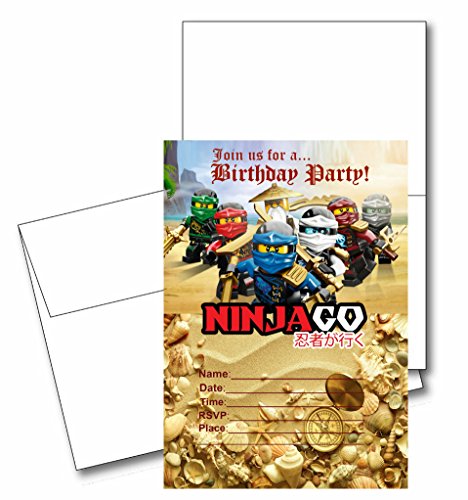 12 Cartes D Invitation D Anniversaire Ninjago 12 Enveloppes Blanches Incluses 1 Walmart Canada