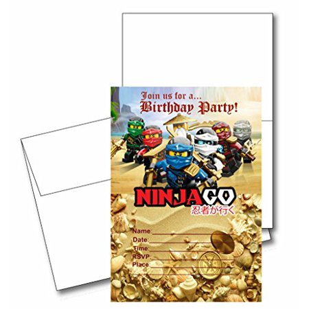 12 Cartes D Invitation D Anniversaire Ninjago 12 Enveloppes Blanches Incluses 1 Walmart Canada