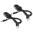 thumbnail image 1 of Unique Bargains USB to DC Extension Cable with Switch Power Cords Dimmer Controller with LED Indicator Black 2 Pack, 1 of 5