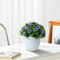 thumbnail image 4 of Iumwxz Blue Artificial Flower Bonsai Fake Plants with Plastic Pot Lifelike Design for Wedding Home Office Decor Living Room Tabletop Ornament No Watering Needed, 4 of 6