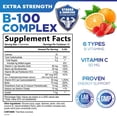 thumbnail image 3 of Vitamin B Complex Gummies - Extra Strength Super B Vitamin Gummy with Vitamin C, Immune Support for Men & Women - Energy and Brain Support Supplements with Folic Acid, Niacin, B6, B12 - 120 Gummies, 3 of 10