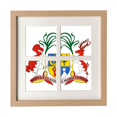 thumbnail image 1 of Mauritius Africa National Emblem Frame Wall Tabletop Display 4 Openings Picture, 1 of 3