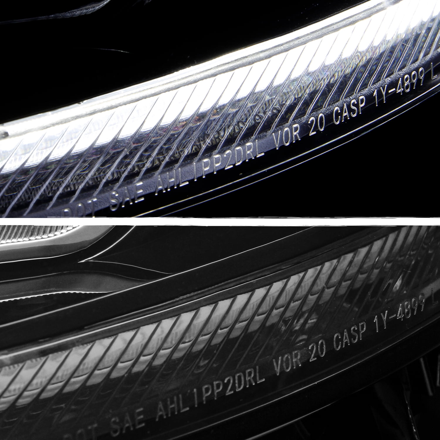 AKKON - Fits 2020-2024 Toyota Highlander Projector Black Headlights Pair Driver Left+Passenger Right w/LED DRL