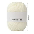 thumbnail image 3 of Hilo De Tejer Hilo de algodón suave para bebé, 25 g, color blanco leche, 4 hebras, para tejer a mano, con ganchillo de color aleatorio (1 unidad) JASKFLY, 3 of 5
