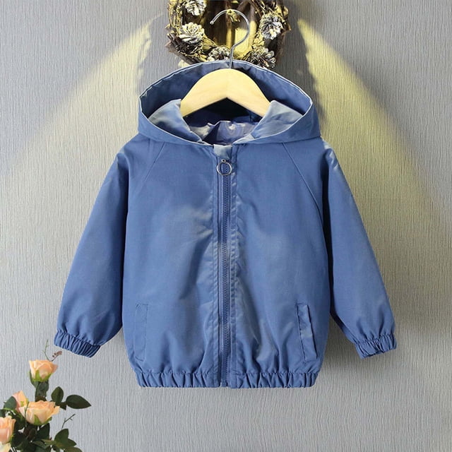 RXIRUCGD Children's Clothing Children's Spring Coats Small And Medium-sized Children's Spring Coats( Blue, Size:6 Years )