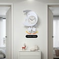 thumbnail image 2 of Unique Bargains 1pc Cute Moon Cartoon Star Decor Silent Wall Clock 18" x 12" x 2.4" White, 2 of 5