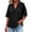 Black, variant on Women T-Shirts Summer Casual Blouse With Lapel Collar Breathable Lightweight Short Sleeve Tops Versatile Solid Color Streetwear