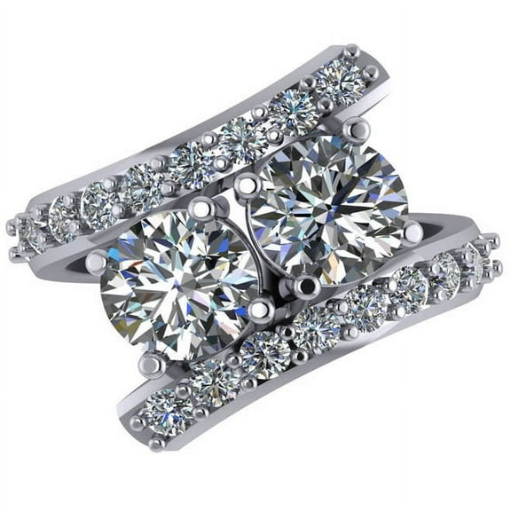 Pompeii 3/4ct Diamond Multi Row Wide Right Hand Ring 10k White or Yellow Gold (H/I,I1)