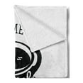 thumbnail image 2 of Saying Soft Flannel Fleece Throw Blanket, It is Time for a Coffee Break with Cup of Expresso on Scattered Background, Cozy Plush for Indoor and Outdoor Use, 70" x 90", Black and White, by Ambesonne, 2 of 5