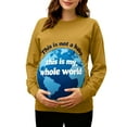 thumbnail image 2 of Hxshgdsn Womens Maternity Clothes Long Sleeves Crew Neck Pregnancy Sweatshirts Funny Tops With Graphic Printed Yellow Xl, 2 of 7