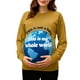thumbnail image 2 of RKSTN Funny Maternity Sweatshirt for Women Plus Size Crewneck Pregnancy Graphic Print Sweatshirt Womens Casual Oversized Round Neck This is Not a Baby, This is My Whole World Print Sweatshirt, 2 of 7