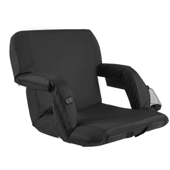 Portable Heated Stadium Chair with 3 Heat Settings&Vibration,25" Folding Bleacher Seat with Storage Pockets for Outdoor Sports and Camping Events