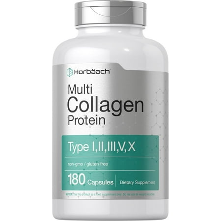 Multi Collagen Protein 2000 mg | 180 Capsules | Type 1, 2, 3, 5, 10 | by Horbaach