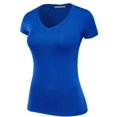 thumbnail image 4 of FashionMille Women's Slim FIt Basic V Neck Fitted Short Sleeve T-Shirt, 4 of 5