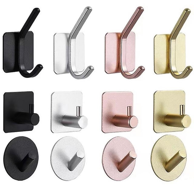Juego de 16 ganchos adhesivos de pared para cocina, baño, oficina, gancho de cocina para colgar toallas, sombreros, llaves, bolsos