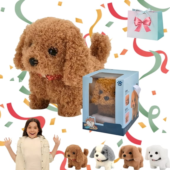 BESTSKY Robot Puppy,Realistic Robot Puppy,Plush Teddy/Bichon/Saint Bernard Toy Puppy Electronic Interactive Dog,Toy Dogs That Walk and Bark,Like a Real Puppy