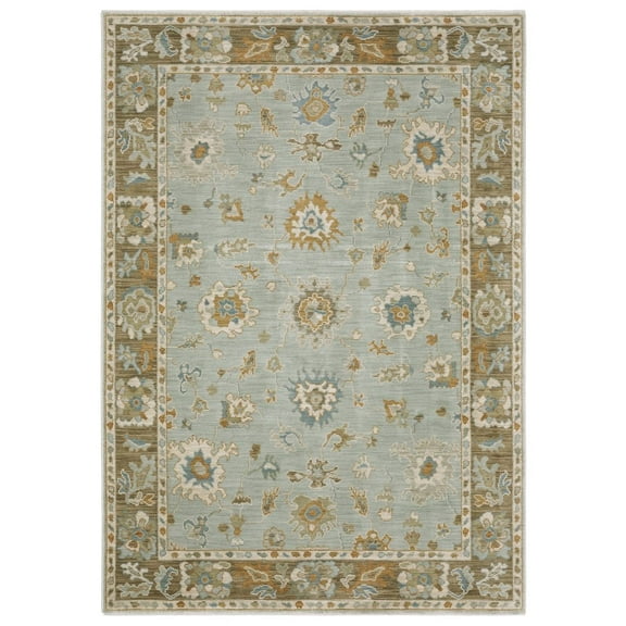 Oriental Weavers Maeve Area Rug - MAE06 - 7'10" x 10'10" - in Teal/ Rust - Vintage Inspired, Stain Resistant, Family and Pet Friendly , Dining, Living Room Rug