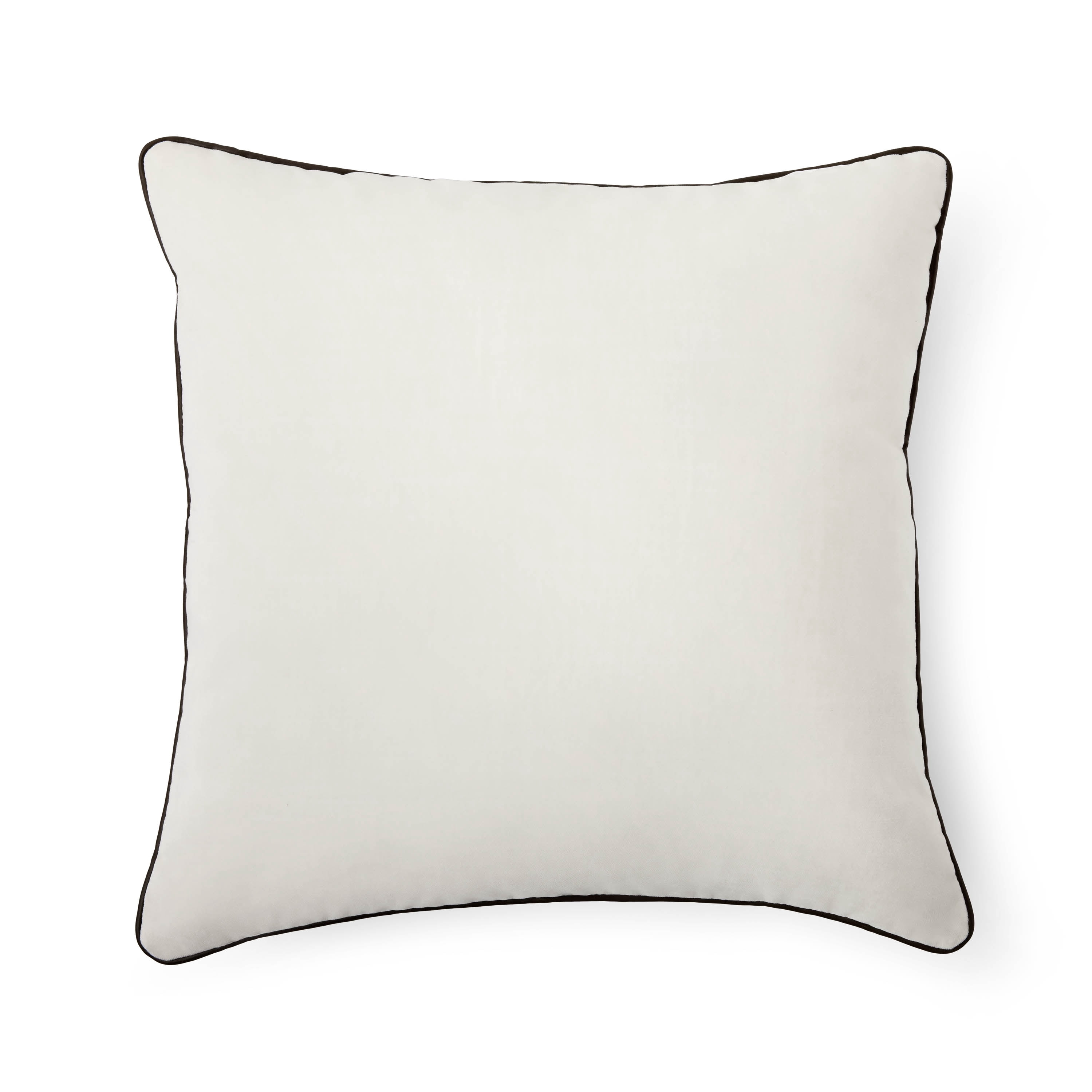 Mainstays 18" x 18" Beige Velvet With Faux Leather Trim Polyester Decorative Pillow